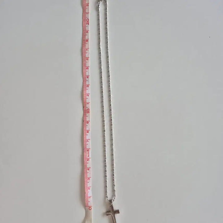 [BUNJANG] Silver Cross Pendant Necklace with Pearl Option / 프라다쇼핑백에십자가패션목걸이넣어드려요~새상품(진주팬던트필요하심드릴께요~)