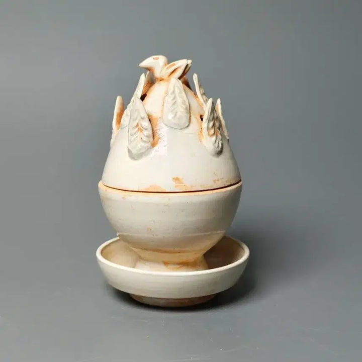 [BUNJANG] Joseon Dynasty White Porcelain Lotus Leaf &amp; Phoenix Decorated Bosan Incense Burner / 송대 백자 연엽문 봉황 박산향로 중국도자기 골동품 미술품 수집품
