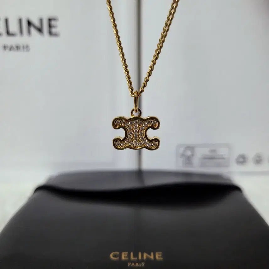 [BUNJANG] Celine Triomphe Rhinestone Necklace / [새상품급/풀구성] 셀린느 트리옹프 라인스톤 목걸이