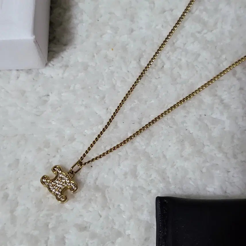 [BUNJANG] Celine Triomphe Rhinestone Necklace / [새상품급/풀구성] 셀린느 트리옹프 라인스톤 목걸이