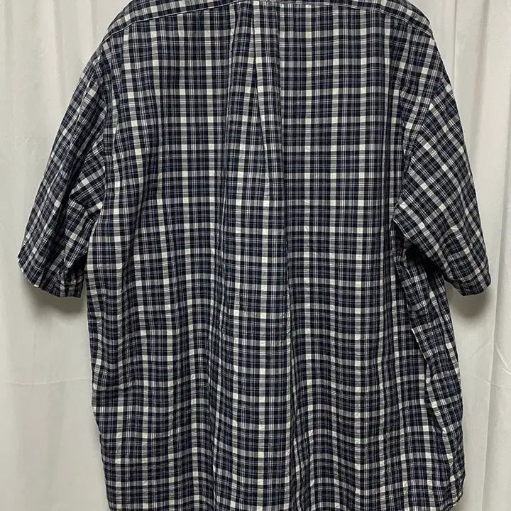 [SOLD OUT] no.201 폴로 랄프로렌 타탄체크 블루 반팔 셔츠 xxl
