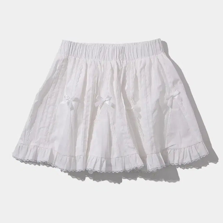 [BUNJANG] Place Studio Lace Ribbon Mini Skirt / [택달린 새상품] 플레이스 스튜디오 레이스 리본 스커트