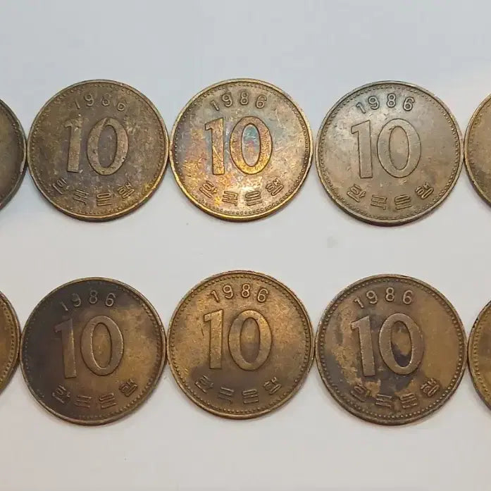 [BUNJANG] 1986 10 Won Coin Bundle Set (10 Coins) / 1986년 10원 동전 10개 일괄