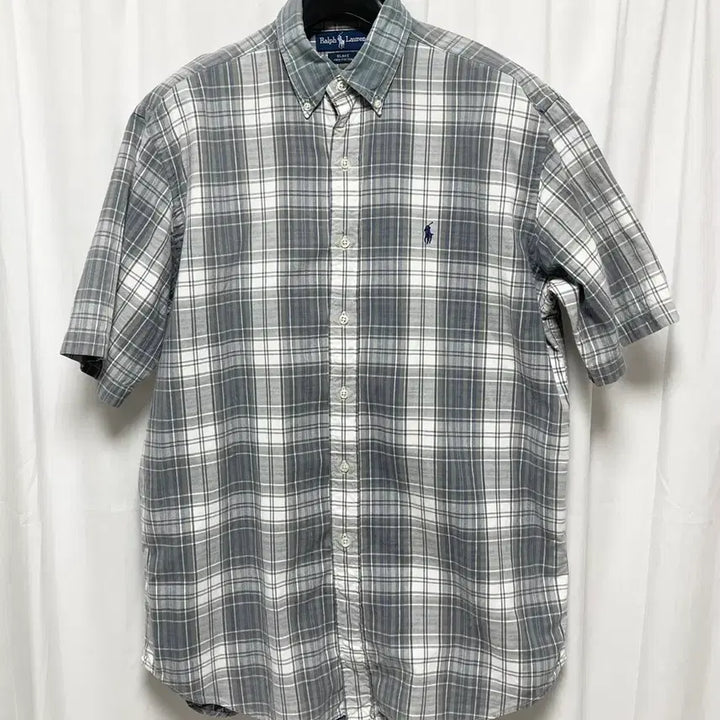 [SOLD OUT] no.202 폴로 랄프로렌 타탄체크 그레이반팔셔츠xxl