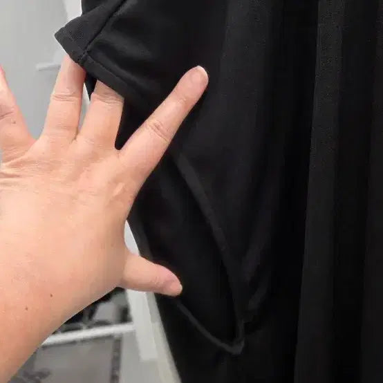 [BUNJANG] Black Pocket Detail Long T-Shirt Dress / 블랙 포켓 포인트 롱티 겸 원피스
