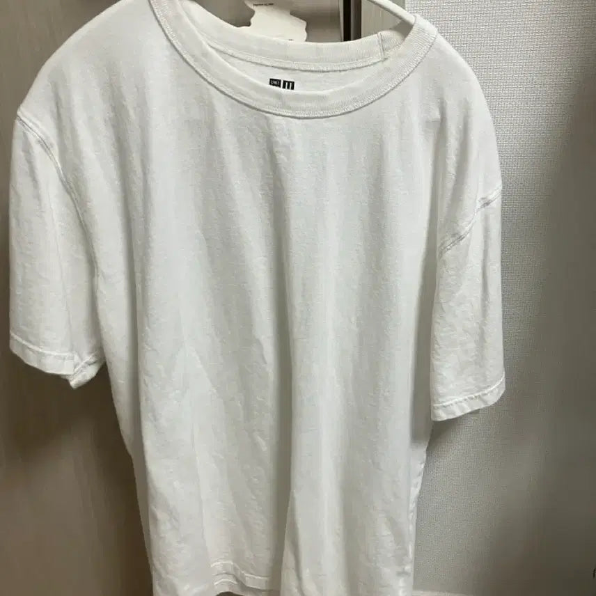 [BUNJANG] Uniqlo Crewneck T-Shirt White XXL / (XXL) 유니클로 크루넥 화이트