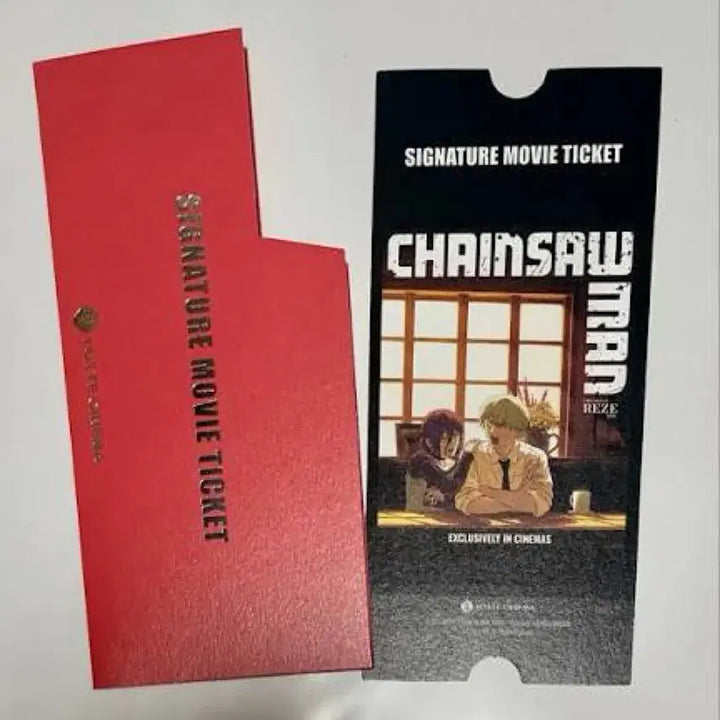 [BUNJANG] Chainsaw Man Signature Movie Ticket &amp; Photocard Set / 체인소맨 시그니처 무비 티켓,포토