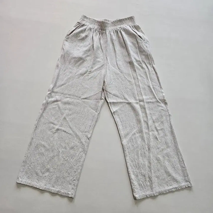 [BUNJANG] Linen Wide 9-Part Pants - Ivory / 린넨 와이드 9부 팬츠 아이보리