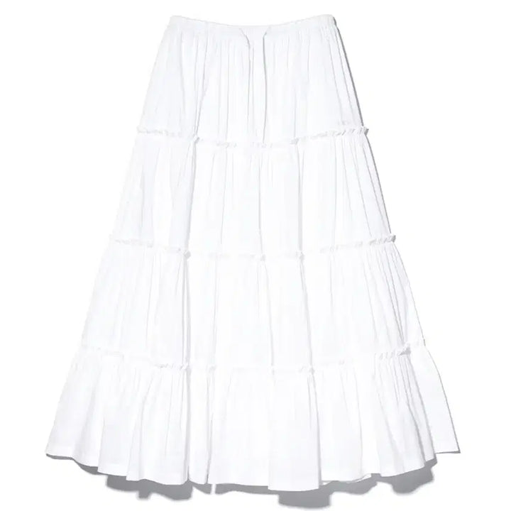 [BUNJANG] YOUHEE Maxi Frill Skirt White / YOUHEE 유희 맥시 프릴스커트 화이트