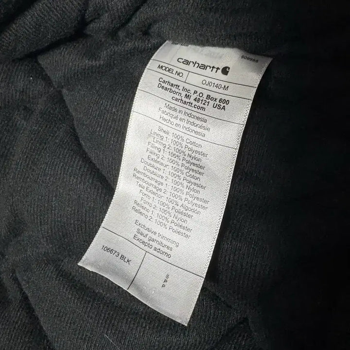 [BUNJANG] Carhartt Quilted Lining Active Jacket Black S Loose Fit 0J0140 / 칼하트 퀼팅 안감 액티브 자켓 블랙 S 루즈핏 0J0140