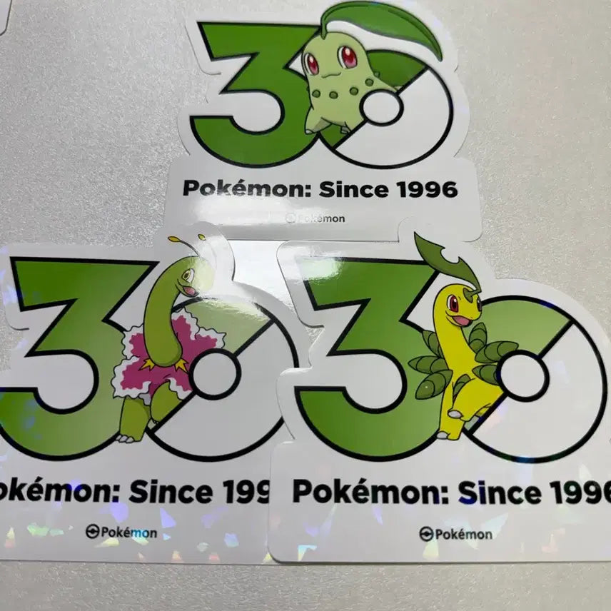 [BUNJANG] Pokemon 30th Anniversary Logo Sticker Chikorita Bayleef Meganium / 포켓몬 30주년 로고 스티커 치코리타 베이리프 메가니움
