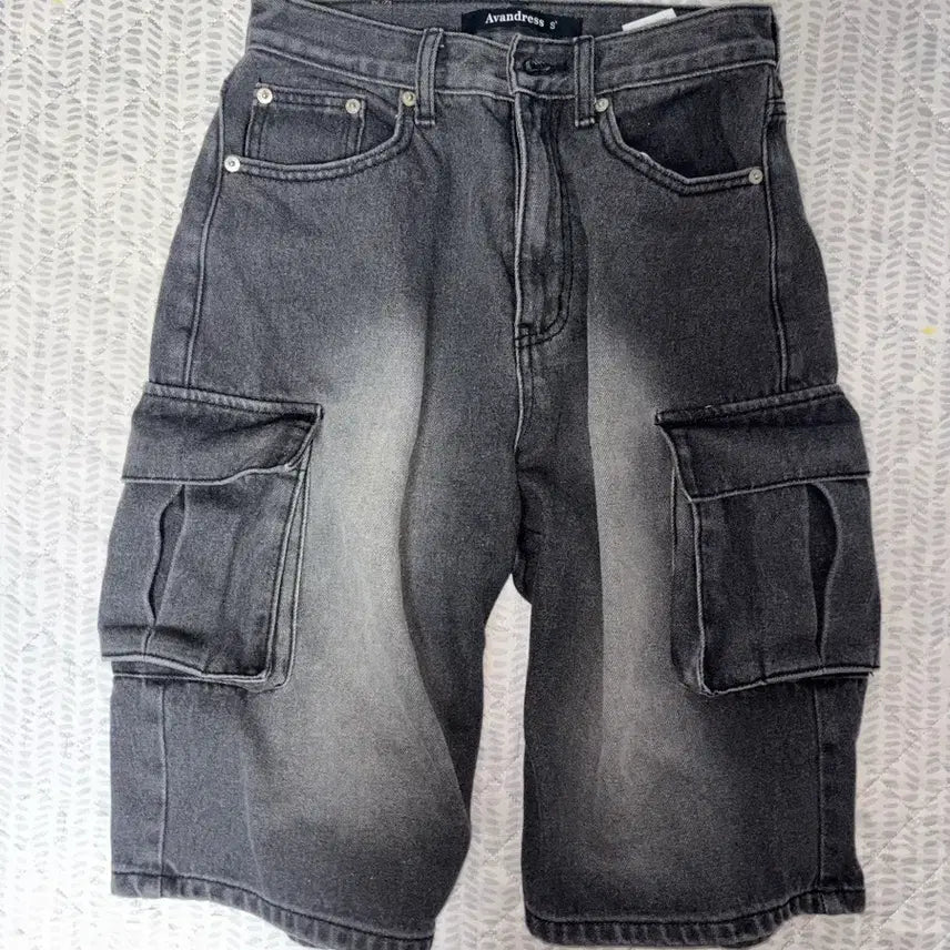 [BUNJANG] Urban Dress Wide Cargo Half Denim Pants / 어반드레스 버뮤다 팬츠 Wide Cargo Half Denim Pants