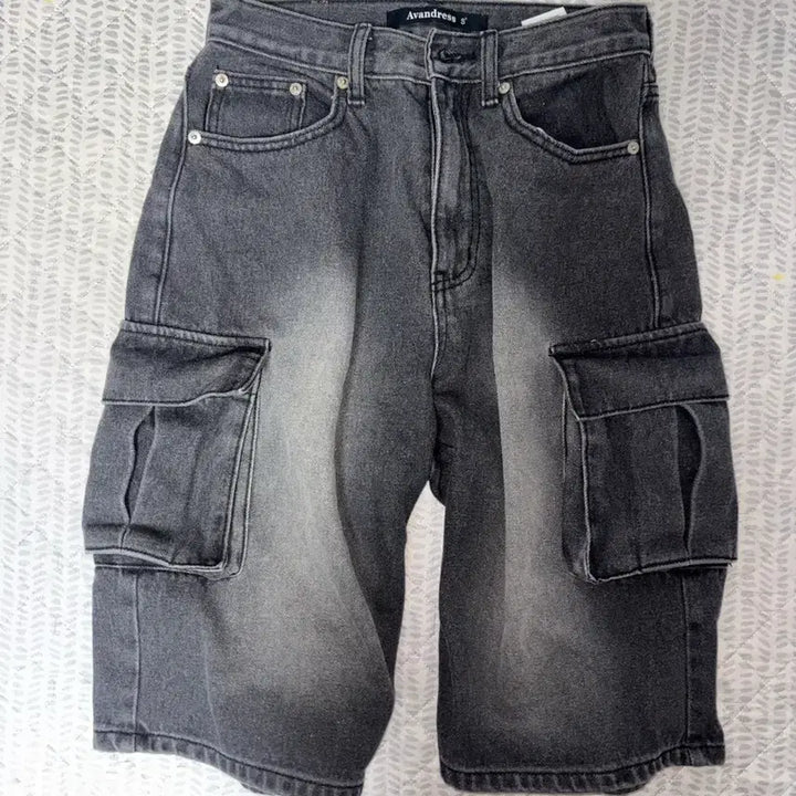 [BUNJANG] Urban Dress Wide Cargo Half Denim Pants / 어반드레스 버뮤다 팬츠 Wide Cargo Half Denim Pants
