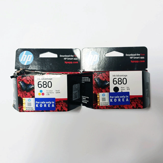 [BUNJANG] HP 680 Genuine Ink Cartridge Color/Black Set / HP 680 정품잉크 칼라/흑백 셋트 팝니다.
