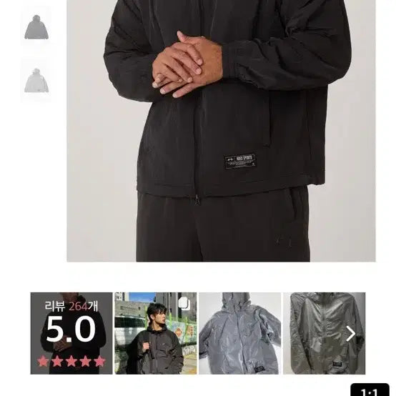 [BUNJANG] Hdex Metal Nylon Hoodie Track Jacket Black / Hdex 에이치덱스 메탈 나일론 후디 트랙자켓 블랙