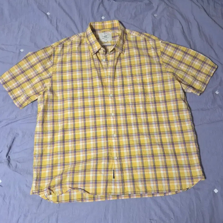 [BUNJANG] Henry Cotton Madras Check Short Sleeve Shirt 105 / 헨리코튼 마드라스 체크 반팔 셔츠 105