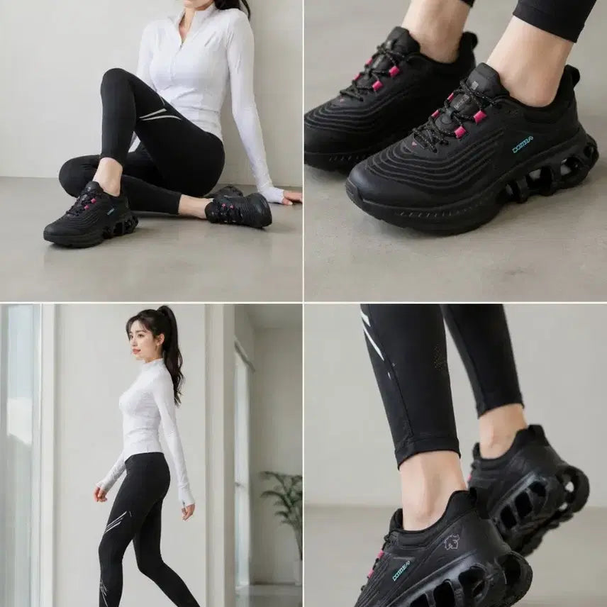 [BUNJANG] Descente DOME X9 Running Shoes Black/Pink 240mm / (정품/새상품) 데상트 DOME X9 러닝화 블랙/핑크 / 240