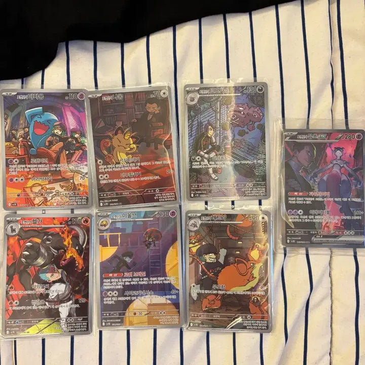 [BUNJANG] Mewtwo SAR + Team Rocket AR Cards (6 pcs) Set / 로켓단의뮤츠 sar + 로켓단 ar카드 6장