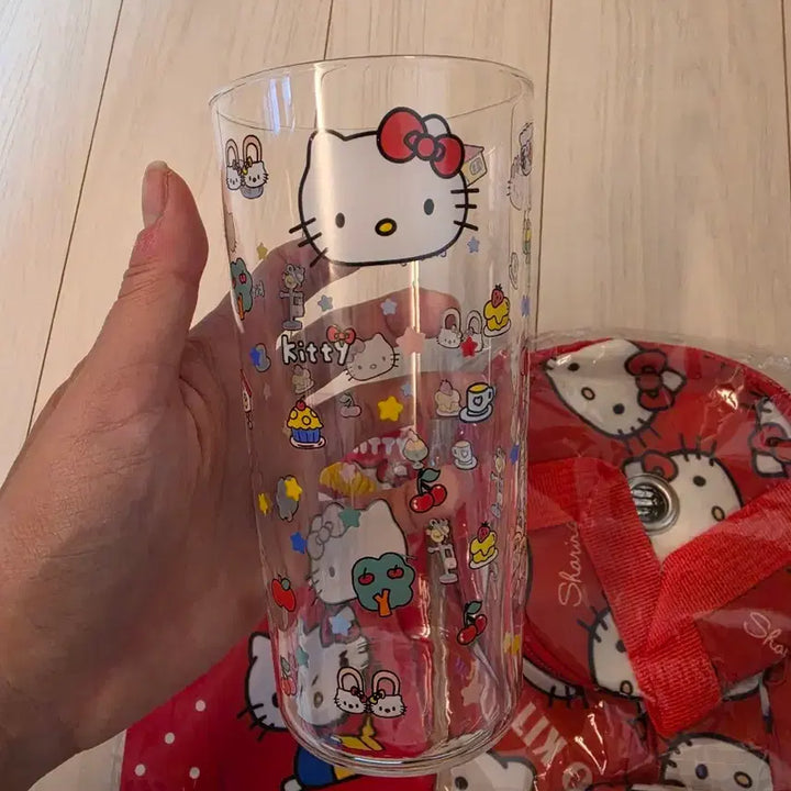 [BUNJANG] Sanrio Hello Kitty Big Glass Cup / 산리오 헬로키티 키티 유리컵 글라스 빅유리컵
