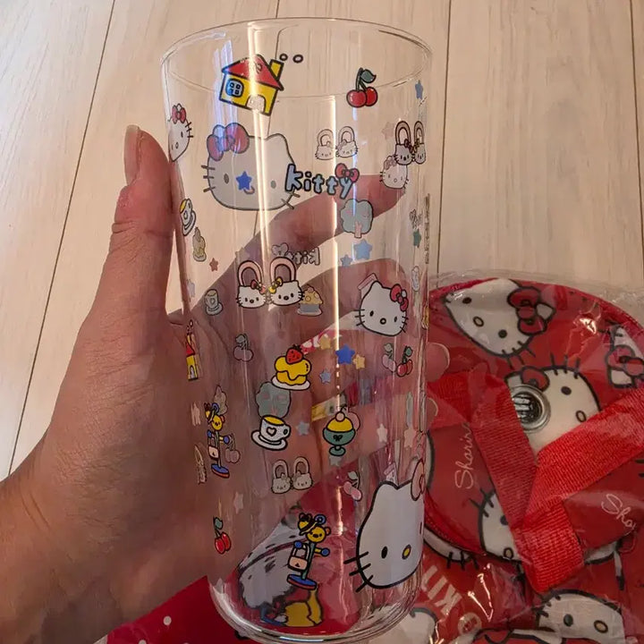 [BUNJANG] Sanrio Hello Kitty Big Glass Cup / 산리오 헬로키티 키티 유리컵 글라스 빅유리컵
