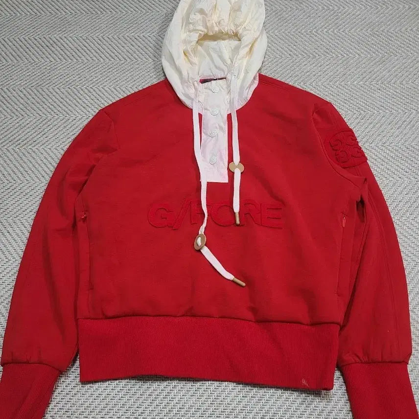 [BUNJANG] G/Fore x Tory Burch Embossed Logo Hoodie - Red (Women&
