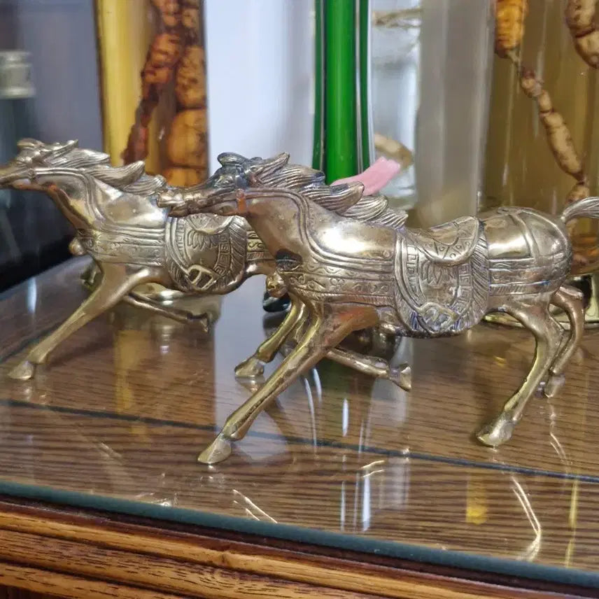 [BUNJANG] Bronze Horse Sculpture Set (Pair) / 청동 말 장식 2마리