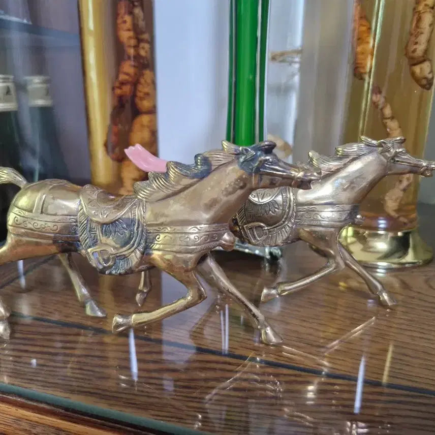 [BUNJANG] Bronze Horse Sculpture Set (Pair) / 청동 말 장식 2마리