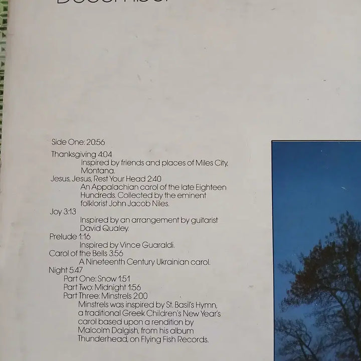 [BUNJANG] George Winston - December LP (Used) / Lp중고 George Winston - DECEMBER 음반 판매합니다.