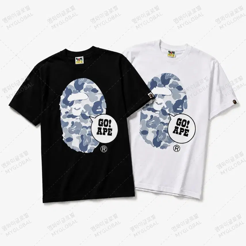 [BUNJANG] BAPE Harajuku Short Sleeve T-Shirt Black White / 정품/무료배송) 베이프 하라주쿠 반팔 , 블랙 화이트