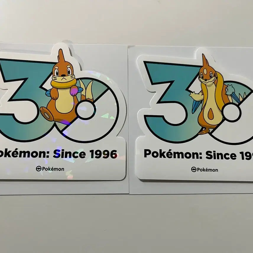 [BUNJANG] Pokemon 30th Anniversary Hologram Sticker - Buizel &amp; Floatzel / 포켓몬 30주년 스티커 브이젤+플로젤