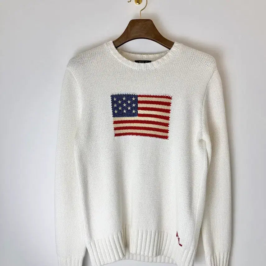 [BUNJANG] Polo Ralph Lauren Stars and Stripes Knit Sweater / 폴로 성조기 라운드 니트