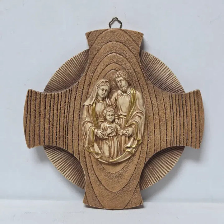 [BUNJANG] Antique Resin Crucifix Wall Hanging with Holy Family and Virgin Mary / 앤틱 십자가 레진 십자가 가톨릭 성가정 십자가 성물 성모마리아