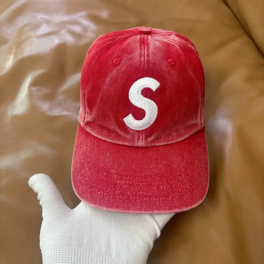 [BUNJANG] Supreme S Logo 6-Panel Cap Pigment Red / 슈프림 S로고 6패널 볼캡 모자 피그먼트 레드