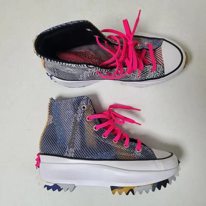 [BUNJANG] Converse Run Star Hike Knit Mashup High Sneakers Digital Blue / (무료배송) 235mm 컨버스 하이 스니커즈