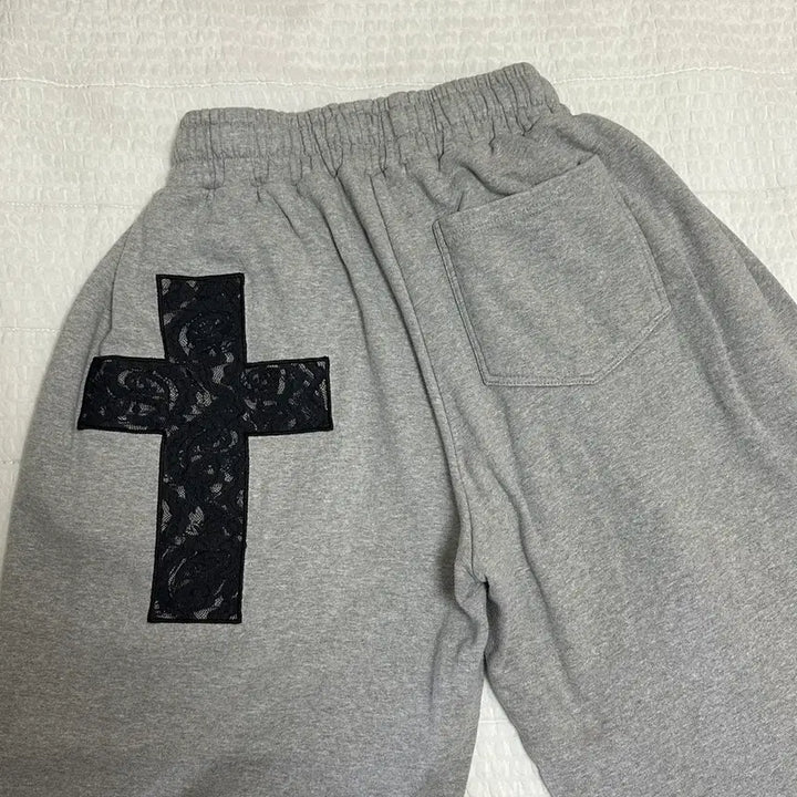 [BUNJANG] ACAM Laced CROS2 Patch Sweatpants Gray / 아캄 스웻팬츠