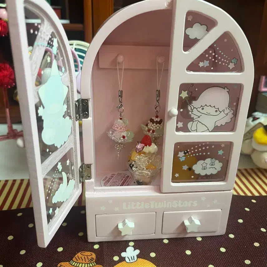 [BUNJANG] Sanrio Kiki &amp; Lala Vintage Wooden Accessory Box / 초레어 키키라라 고전 원목 악세사리함