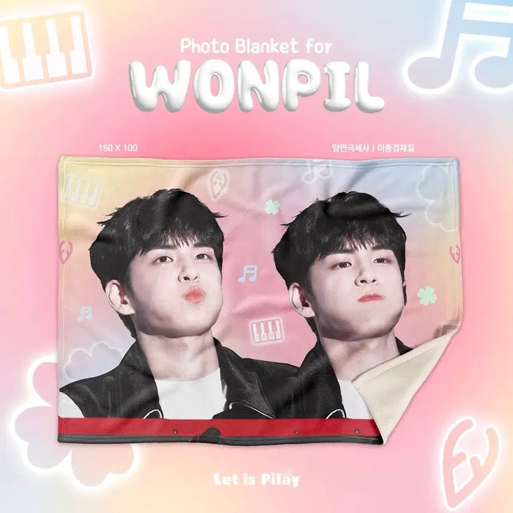 [BUNJANG] Day6 Young K "Photo Blanket" Double-Sided Fleece Blanket / 정가32000 원필 포토 담요 양면 극세사 블랭킷 데이식스 day6