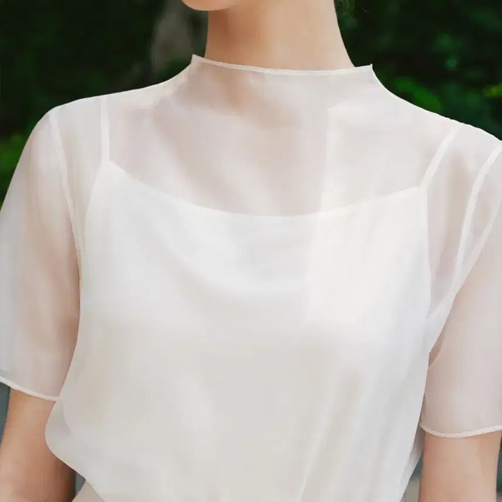 [BUNJANG] Siec Et Sheer Blouse (White) / 새상품) 시에 에트 시어 블라우스(화이트)