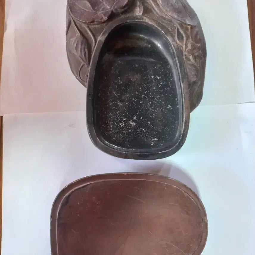 [BUNJANG] Antique Wooden Carving Ornament with Leaf Motif / 나무 조각 소품 잎 문양 앤틱 장식품