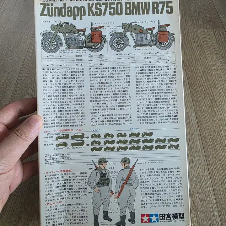 [BUNJANG] Tamiya 1/35 Scale German Zundapp KS750 &amp; BMW R75 Motorcycle Set (Vintage Kit) / 고전프라 타미야 1/35 독일 Zundapp KS750&amp;BMW R75