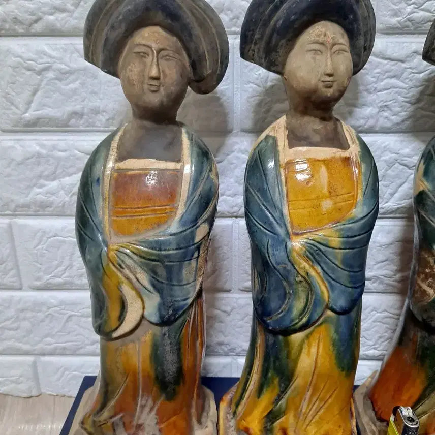 [BUNJANG] Tang Dynasty Tricolor Ceramic Figures of Beauties (Set of 4) / 당삼채 여인들 미인대회ㅡ일괄판매