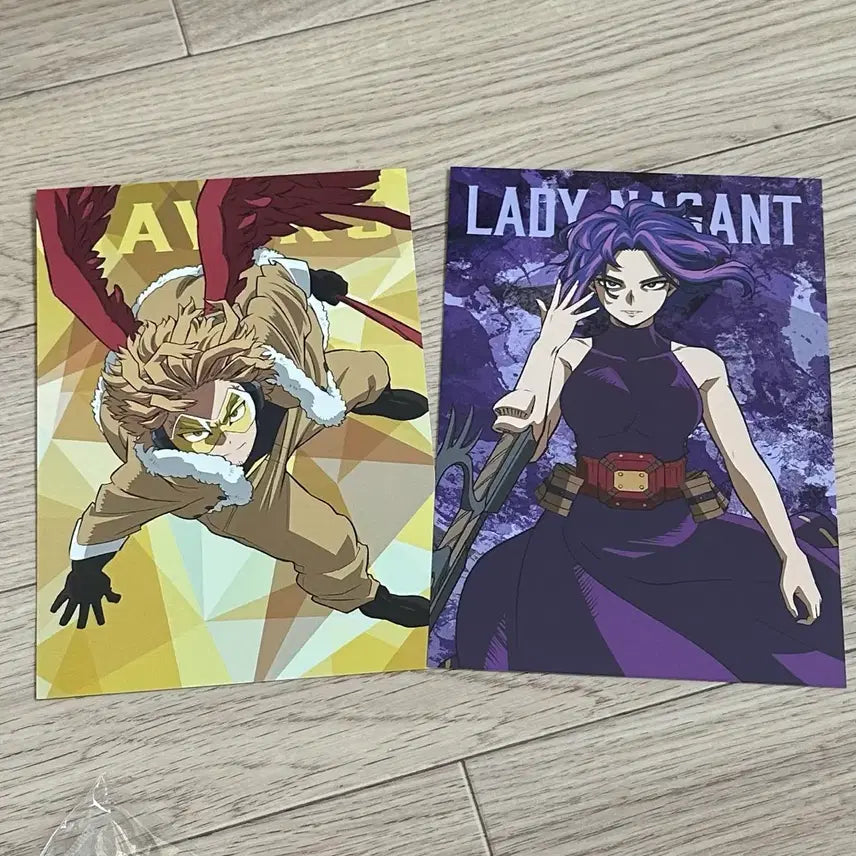 [BUNJANG] My Hero Academia Illustration Postcard Bromide Hawks Lady Nagant Set / 나의 히어로 아카데미아 일러스트 엽서 브로마이드 호크스 레이디 나강