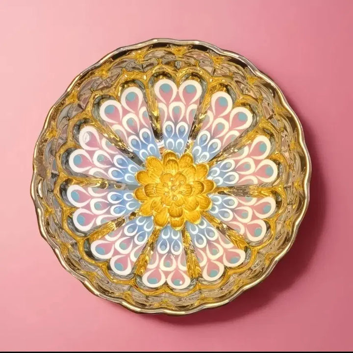 [BUNJANG] Lotus Glass Water Cup for Buddhist Rituals / 연꽃 류리 야광 차잔 청수잔 불교 다기  지름10cm