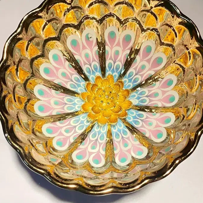 [BUNJANG] Lotus Glass Water Cup for Buddhist Rituals / 연꽃 류리 야광 차잔 청수잔 불교 다기  지름10cm