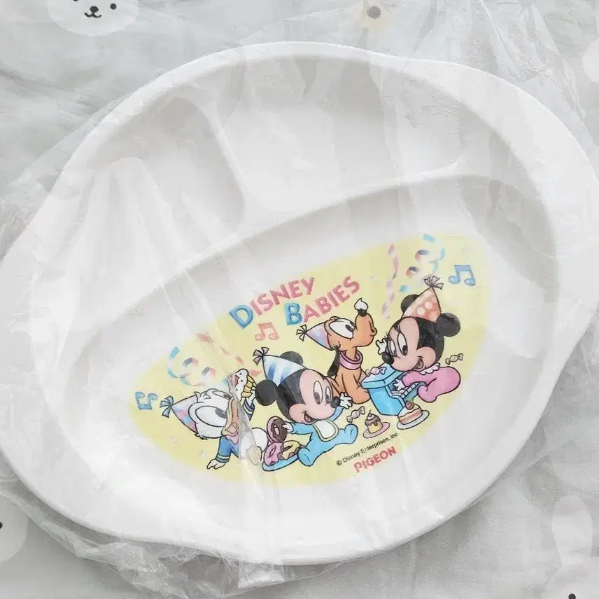 [BUNJANG] Disney Vintage Baby Mickey &amp; Minnie Mouse Plate / 디즈니 빈티지 베이비 미키 미니마우스 식판 플레이트 새제품
