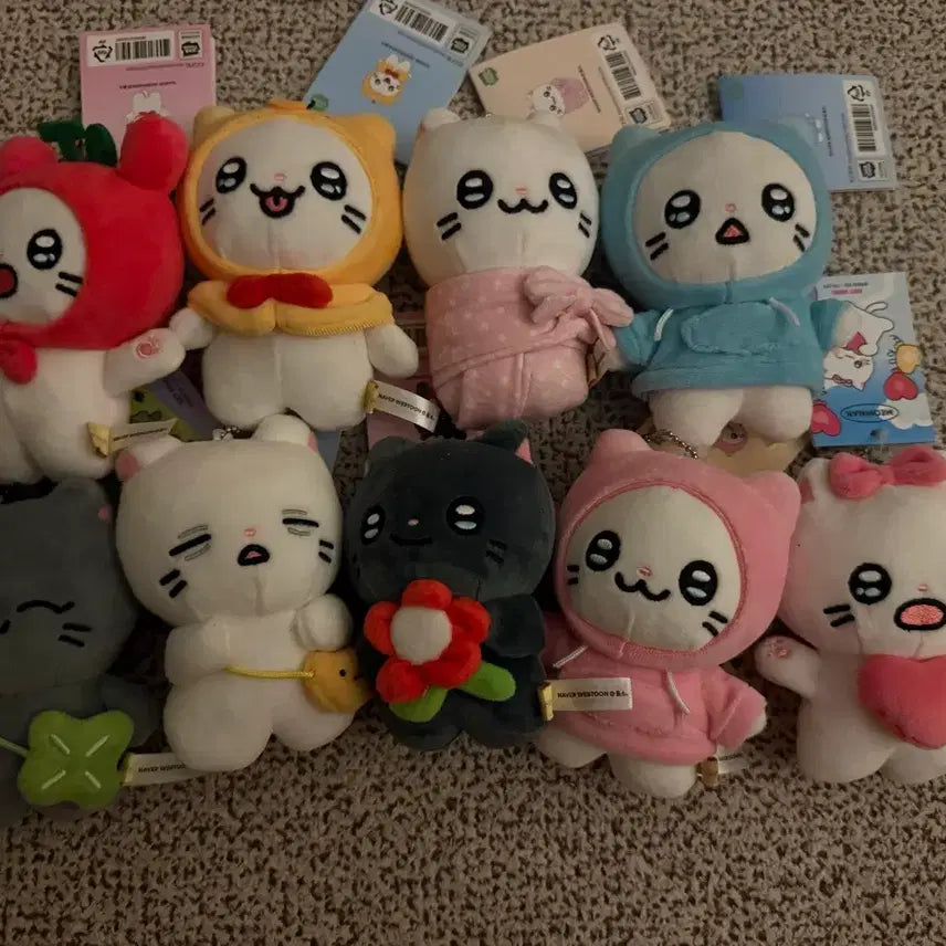 [BUNJANG] Nyahahn Namja Choonbae, Yeongcheol, Nabi 9-Piece Doll Keychain Set / 냐한남자 춘배 영철 나비 인형 키링 9종 일괄