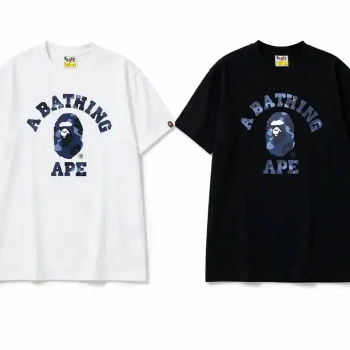 [BUNJANG] BAPE Short Sleeve T-Shirt Blue Camo, Black/White / 특가)베이프 반팔티 블루 카모 블랙/화이트 미개봉 새상품 블루네이비