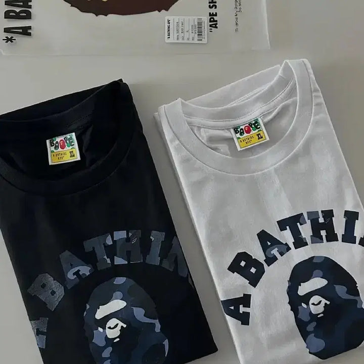 [BUNJANG] BAPE Short Sleeve T-Shirt Blue Camo, Black/White / 특가)베이프 반팔티 블루 카모 블랙/화이트 미개봉 새상품 블루네이비