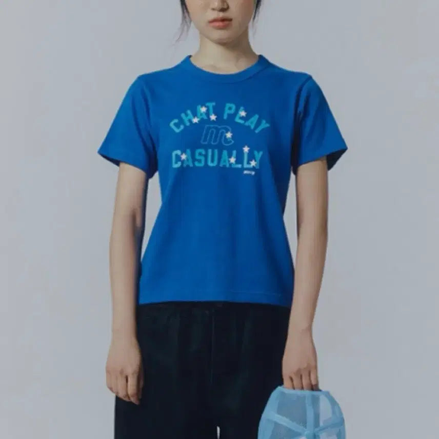 [BUNJANG] Mmlg PLAY HEAVY Half T-Shirt Sea Blue XS / 엠엠엘지 mmlg 플레이 하프 티셔츠 씨블루 xs 무신사