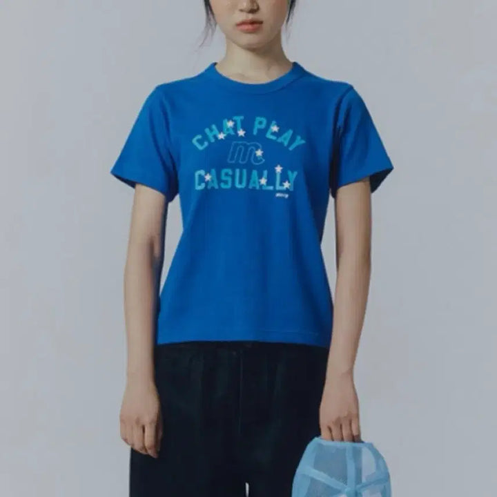 [BUNJANG] Mmlg PLAY HEAVY Half T-Shirt Sea Blue XS / 엠엠엘지 mmlg 플레이 하프 티셔츠 씨블루 xs 무신사